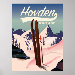 Hovden Norwegen Skireiseplakat. Poster