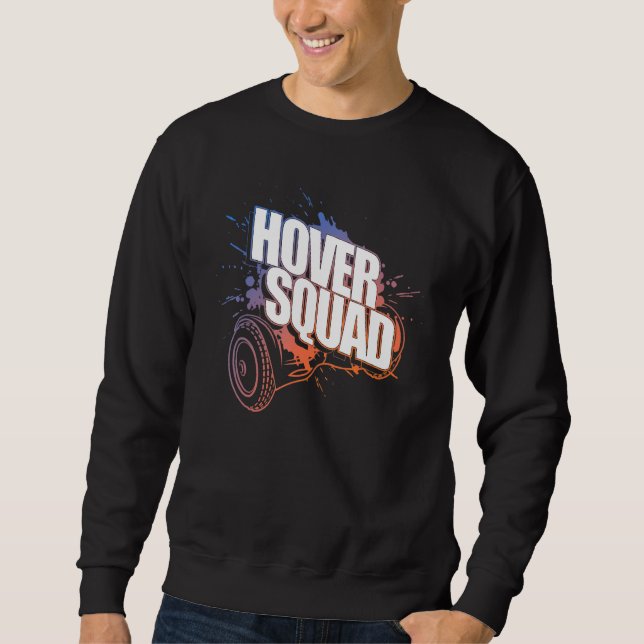 Hover Squad Cool Orange Blue Gyro Hoverboard Sweatshirt (Vorderseite)