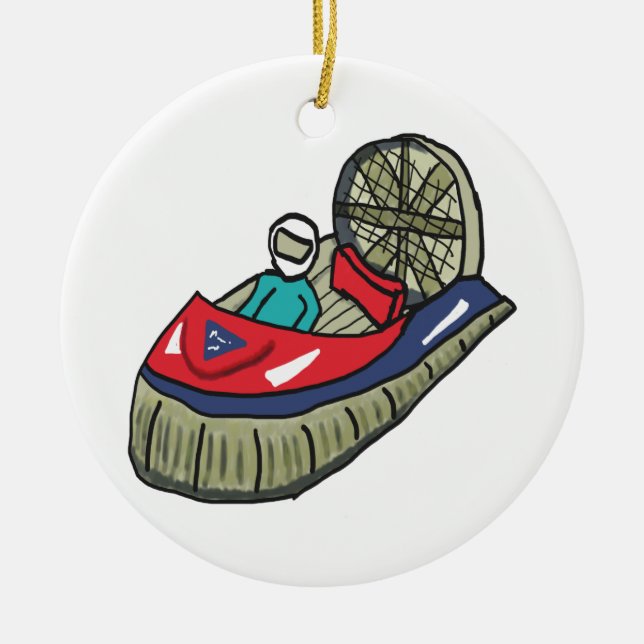 Hovercraft Keramik Ornament (Vorne)