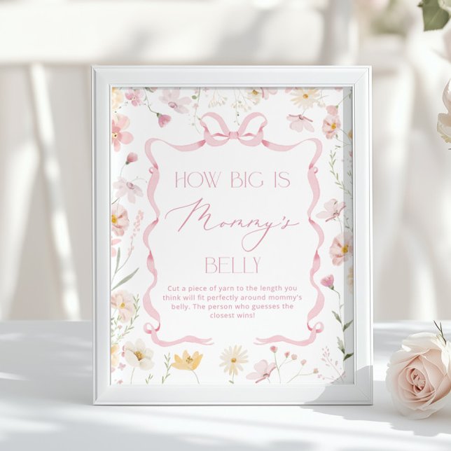 How big is belly Pink Wildflower Baby shower Poster (Von Creator hochgeladen)
