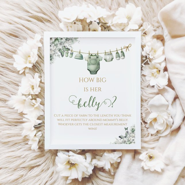 How Big is Her Belly Sage Green Butterfly Game Poster (Von Creator hochgeladen)