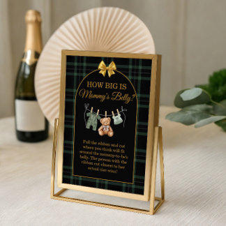 How Big is Mommy's Belly Game Sign Teddy Bear Poster