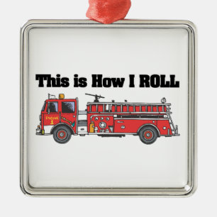 How I Roll (Feuerwehrauto/LKW) Silbernes Ornament