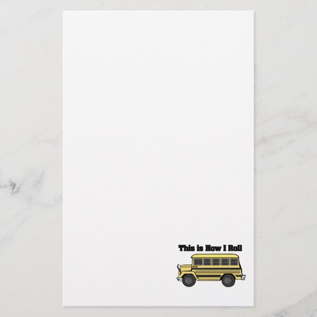 How I Roll (Schulbus) Briefpapier (Vorderseite)