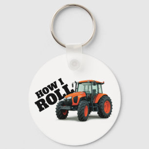 "How I Roll" with Orange Farm Tractor Schlüsselanhänger