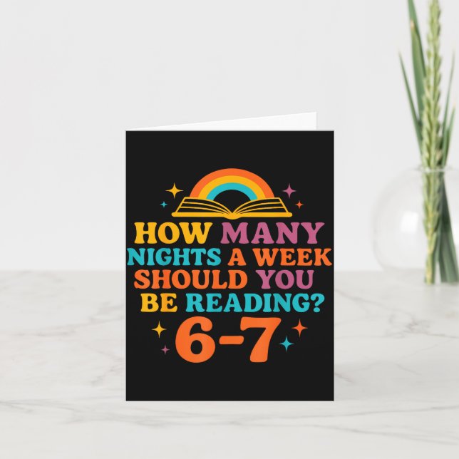 How Many Nights A Week Should You Be Reading 67 Me Karte (Vorderseite)