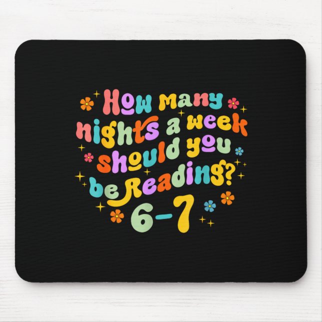 How Many Nights Reading 67 Funny Meme Six Seven Te Mousepad (Vorne)