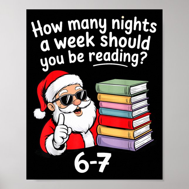 How Many Nights Reading Teacher 67 Christmas Six S Poster (Vorne)