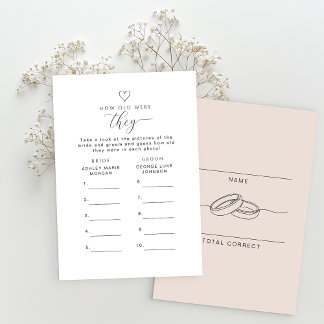 How Old Were They Printable Game Card Einladung