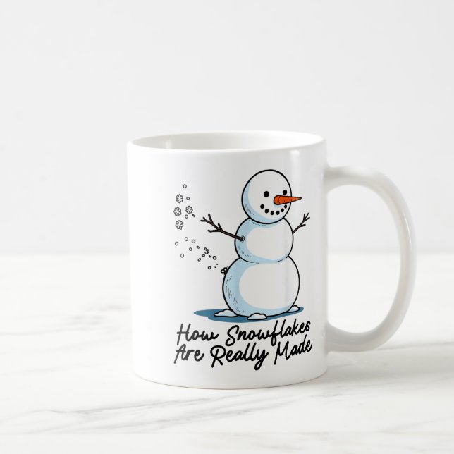 How Snowflakes Are Really Made Snowman Christmas J Kaffeetasse (Rechts)