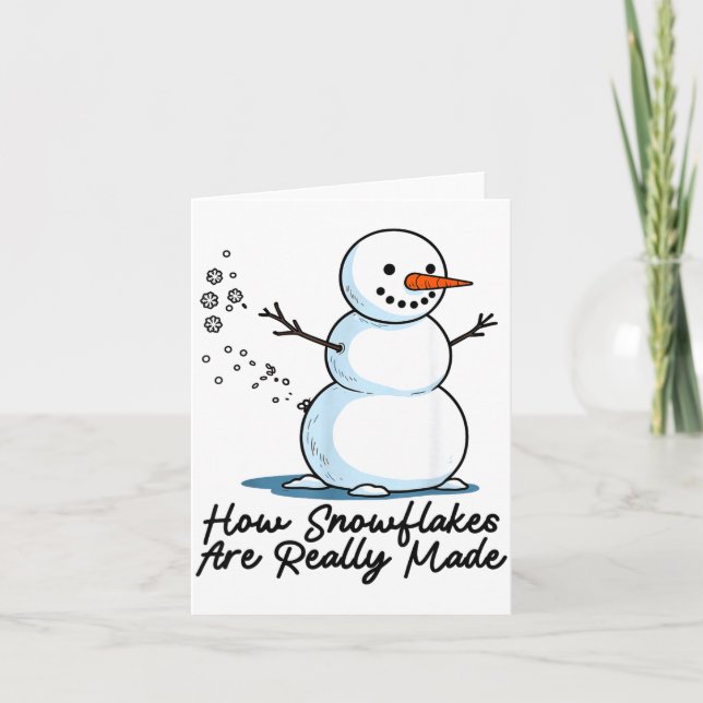 How Snowflakes Are Really Made Snowman Christmas J Karte (Vorderseite)