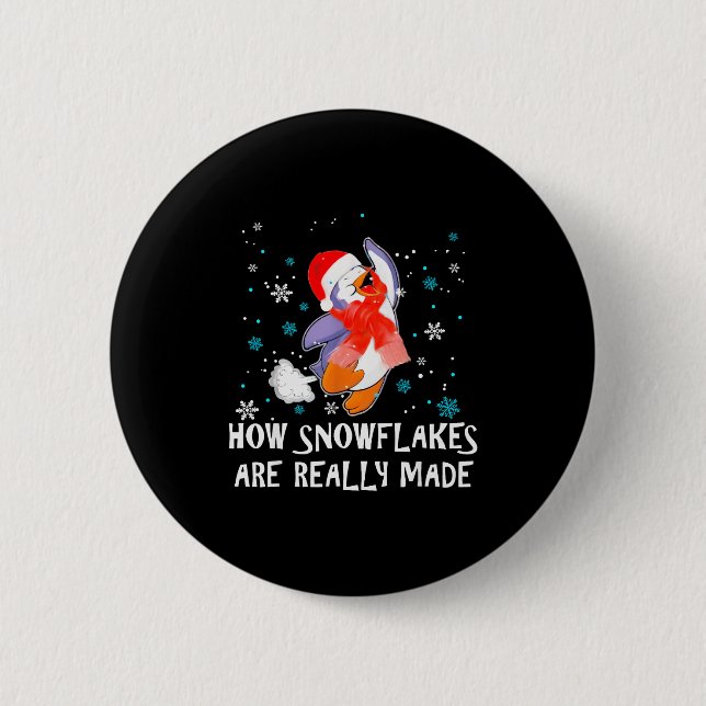 How Snowflakes Are Really Made Snowman Funny Chris Button (Vorderseite)