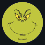 How the Grinch Stole Christmas Face Runder Aufkleber<br><div class="desc">The holidays will not be complete without The Grinch!  HOW THE GRINCH STOLE CHRISTMAS is a classic story of a town called Who-ville and how the Christmas spirit can melt even the coldest of hearts.</div>