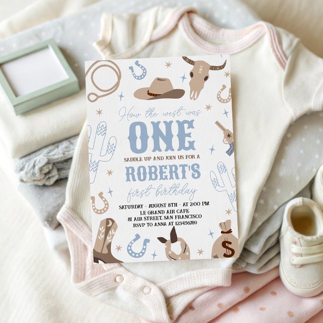 How the West Was One 1st Birthday Invite Einladung (Von Creator hochgeladen)