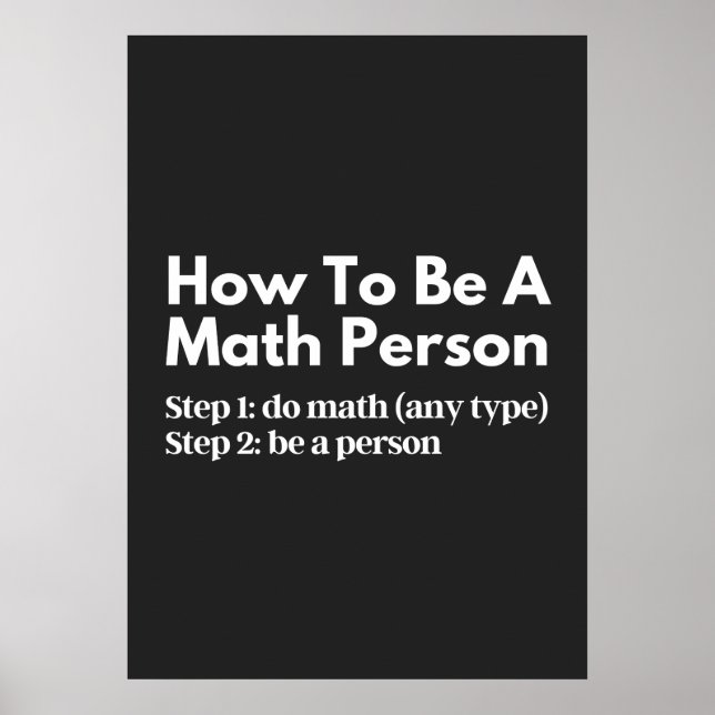 How To Be A Math Person Poster (Vorne)