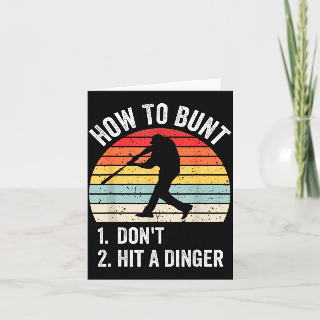 How To Bunt Don't Hit A Dinger Funny Baseball Play Karte (Vorderseite)