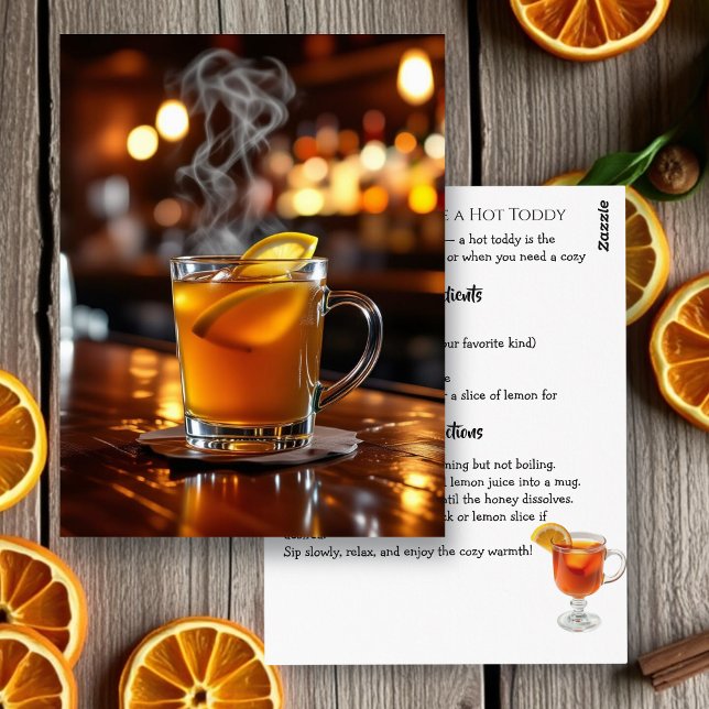 How to Make a Hot Toddy Recipe Card Postkarte (Von Creator hochgeladen)