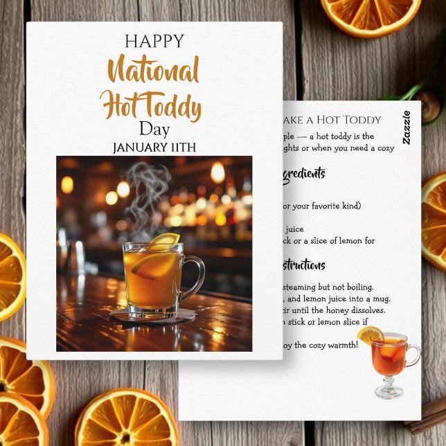 How to Make a Hot Toddy Recipe Card Postkarte (Von Creator hochgeladen)