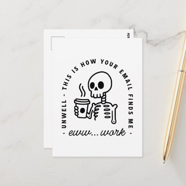How your email finds me funny eww work unhinged postkarte (Vorderseite/Rückseite Beispiel)