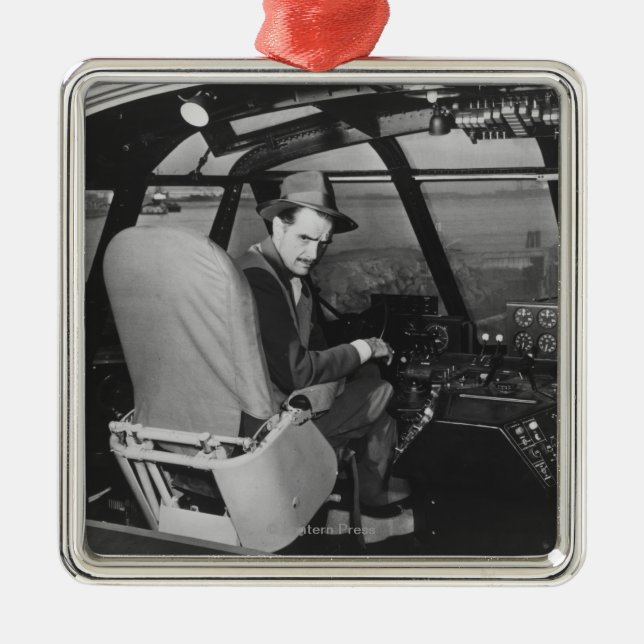 Howard Hughes im gezierte Gans-hölzernen Flugzeug Ornament Aus Metall (Vorne)