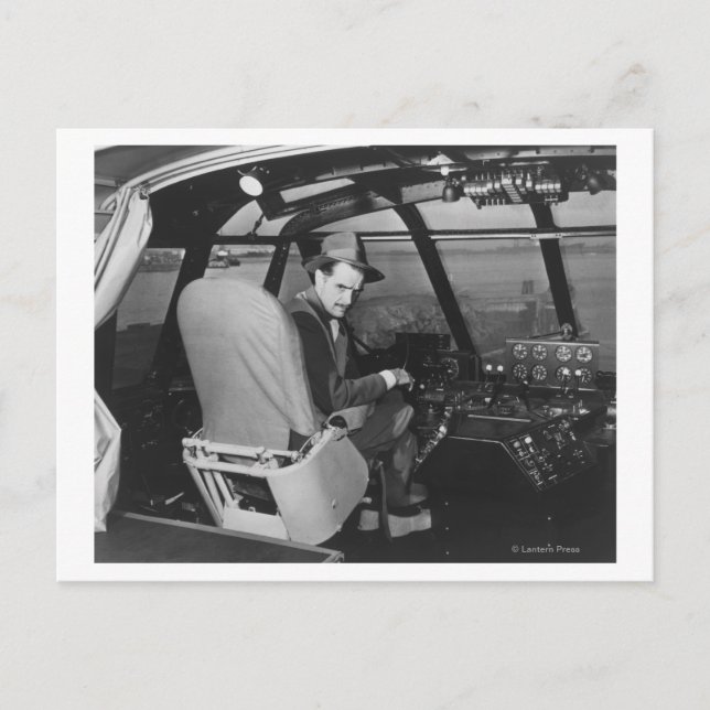 Howard Hughes in Spruce Gänse Holzgegossenes Flugz Postkarte (Vorderseite)