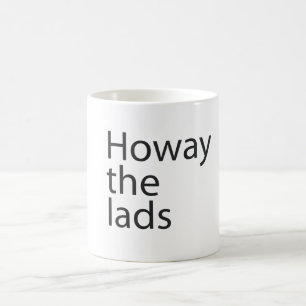Howay die jungen Männer in schwarzer Schreiben Kaffeetasse