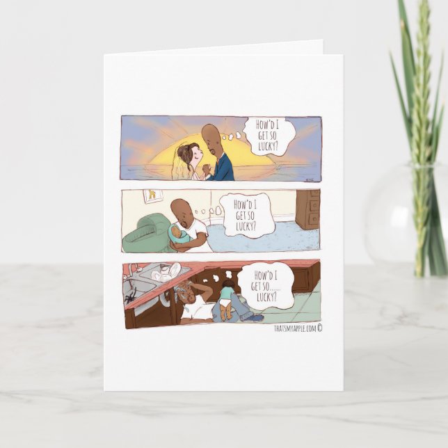 How'd I Get So Lucky Anniversary/Love Card Karte (Vorderseite)