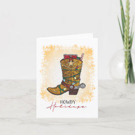 Howday Weihnachten Lights Cowboy Boot