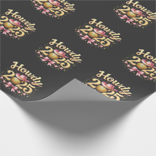 Howdy 2025 New Year Eve Cowboy Western Geschenkpapier