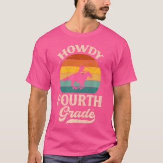 Howdy 4. Klasse Lehrer Rodeo Zurück zur Schule Wes T-Shirt
