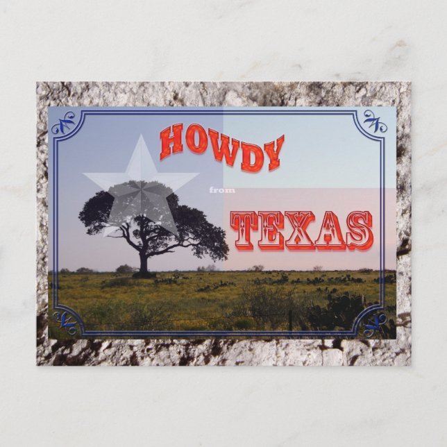 Howdy aus Texas Postkarte (Vorderseite)