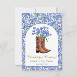 Howdy Baby Bluebonnets Cowboy Baby Dusche Dankeskarte