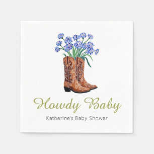 Howdy Baby Bluebonnets Cowboy Baby Dusche Serviette