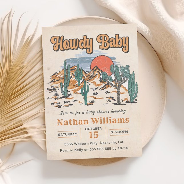 Howdy Baby Cowboy Western Babydusche Einladung (Von Creator hochgeladen)
