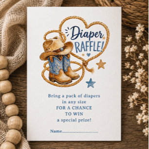Howdy Baby Cowboy Windel-Raffel-Ticket Begleitkarte