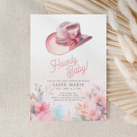 Howdy Baby Girl Western Kinderdusche Einladung