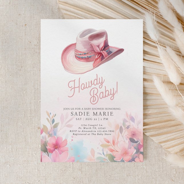 Howdy Baby Girl Western Kinderdusche Einladung (Von Creator hochgeladen)