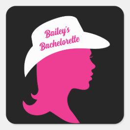 Howdy Bachelorette Quadratischer Aufkleber