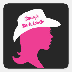 Howdy Bachelorette Quadratischer Aufkleber