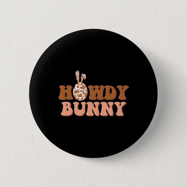 Howdy Bunny Oaster Country Western Button (Vorderseite)