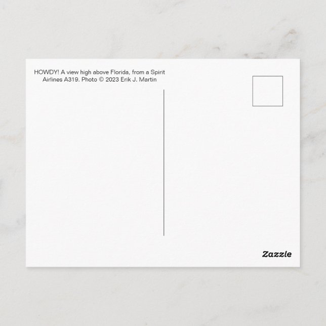 HOWDY ! Carte postale au-dessus de la Floride (Dos)