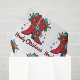 Howdy Christmas Boots Seidenpapier
