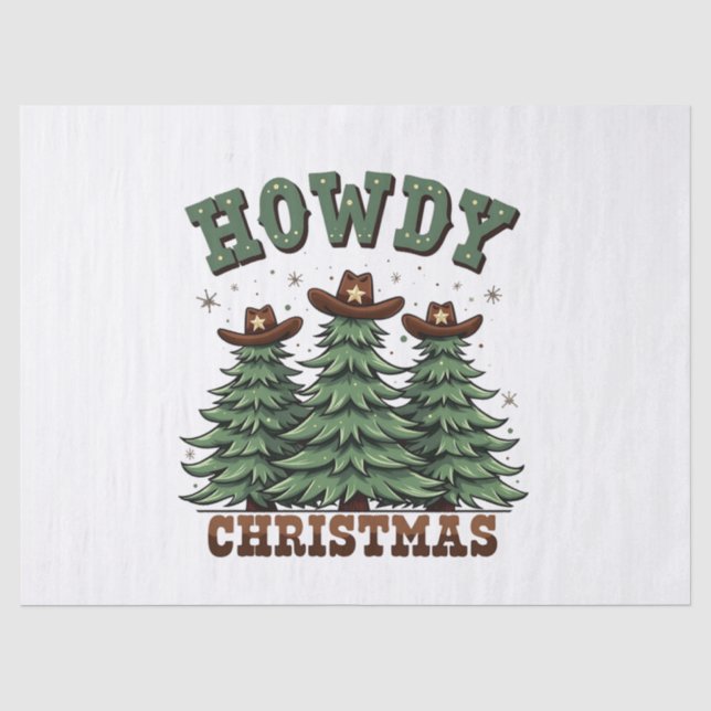 Howdy Christmas Cactus Western Xmas Seidenpapier (Vorderseite)
