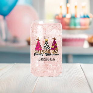 Howdy Christmas Cane Glass - Western Holiday Drink Dosenglas