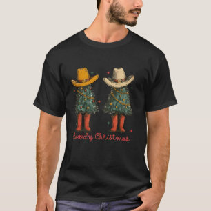Howdy Christmas Cowboy Christmas Tree Western Coun T-Shirt