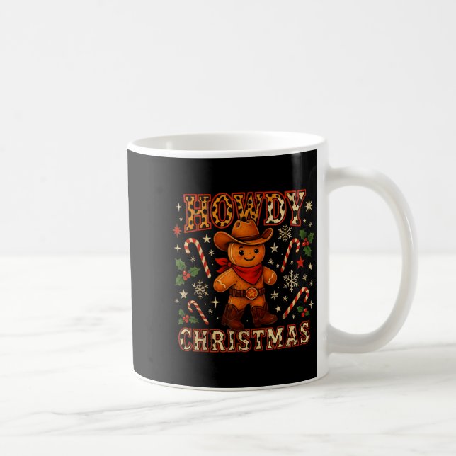 Howdy Christmas Cowboy Gingerbread Design  Kaffeetasse (Rechts)