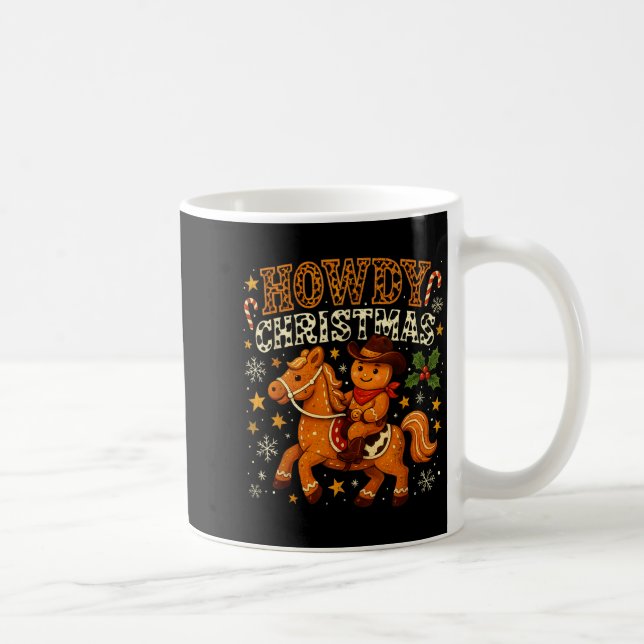 Howdy Christmas Cowboy Gingerbread Design  Kaffeetasse (Rechts)