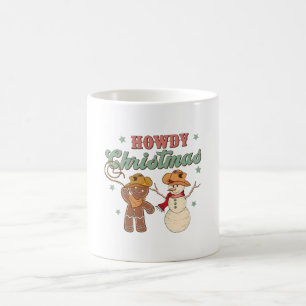 Howdy Christmas Cowboy Snowman Western Funny Kaffeetasse