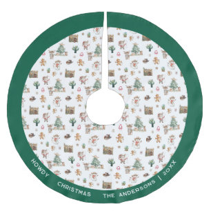 Howdy Christmas Fun Western Personalisiert Polyester Weihnachtsbaumdecke