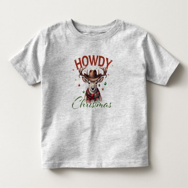 Howdy Christmas - Reindeer Buck Kleinkind T-shirt (Vorderseite)